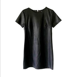Vici Faux Leather Short Sleeve Mini Dress